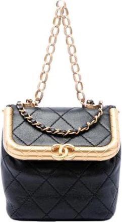 Chanel Pre-owned Quilted Mini Satchel - Dames - Vintage Mini Tas - Zwart - ONE Size - Leer - Vintage
