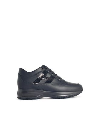 Hogan Interactive Black Leather Sneakers