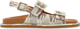 Missoni Missoni open toe leather sandals - women - Viscose/Rubber/Leather - 36 - Neutrals