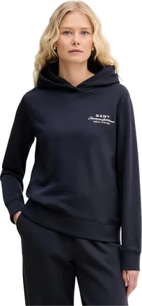 GANT Reg Graphic Print Hoodie - Dames - Sweatshirts & Hoodies - Blauw - Maat: M Katoen