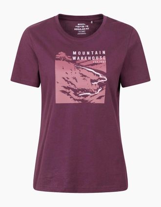 Mountain Warehouse Womens Mountain Warehouse Womens/Ladies Winding Trek Printed T-Shirt - Red - Size: 14
