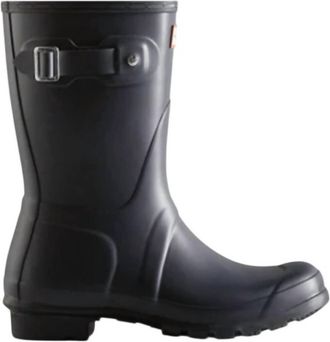 Hunter Womens Original Short Rubber Waterproof Welly Rain Boots In Navy Blue