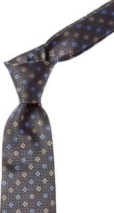 Canali Navy Flowers Silk Tie