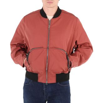 Roberto Cavalli Mens Venetian Red Brick Shell Bomber Jacket, Brand Size 52 ( US Size 42 )