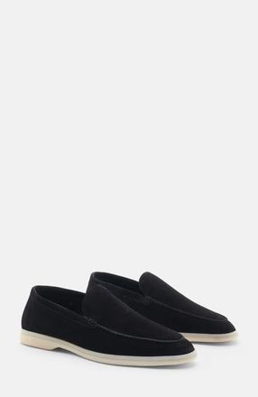 Scarosso Ludovico Loafers in Black Suede Edit at Nordstrom, Size 42.5