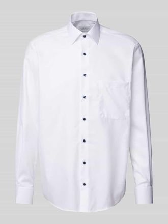 Eterna Comfort Fit Businesshemd aus Uni Struktur in Weiss, Größe 40