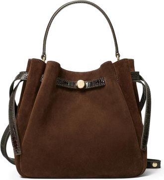 Tory Burch Romy Suede Bucket Bag - Dames - Shoppers - Bruin - ONE Size - Su&egrave;de - Tassen