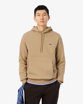 Lacoste Mens Hoodie in Brown Cotton - Size Medium