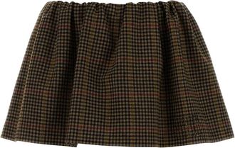 Miu Miu Embroidered Houndstooth Mini Skirt
