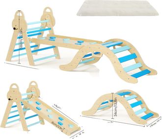 OEM Zona De Juegos Infantiles, Juego De Escalada 7 En 1, Tobog&aacute;n Ajustable, Como Una Manta De Picnic