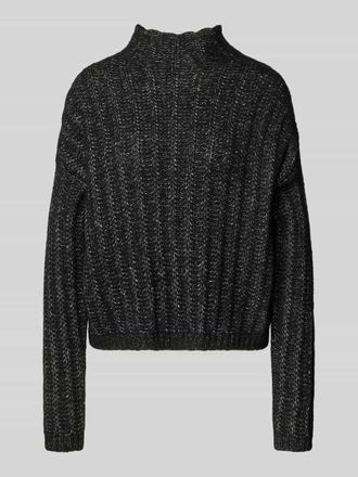 HUGO BOSS Relaxed Fit Strickpullover aus Baumwoll-Mix mit Woll-Anteil Modell SAFINEYNY in Black, Größe XXL