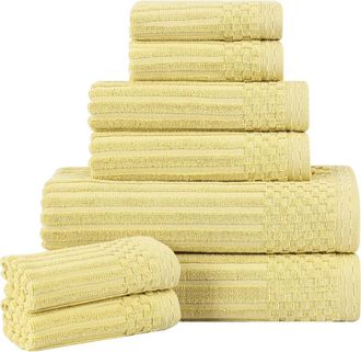 Superior Soho 8-Piece Rib Cotton Bath Towel Set in Golden Mist at Nordstrom Rack
