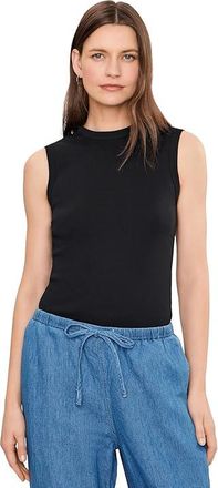 Madewell The 90s Shell Tank Top in Compact Cotton Womens Clothing Jet Black : LG (Womens 10-12)