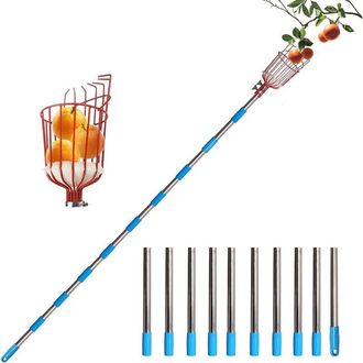 OEM Recolector De Fruta Telesc&oacute;pico De 4 Metros Con Cesta Y Mango, Pinza De Acero Inoxidable Con Cesta Para Manzanas Y Naranjas, Ligero, Estable Y Compact