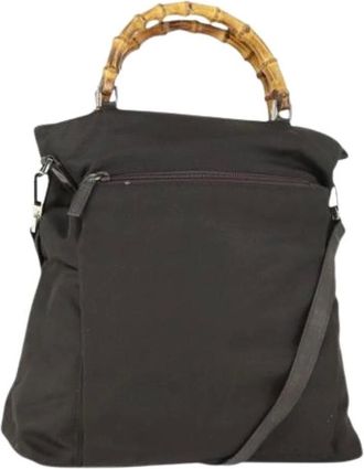 Gucci Pre-owned Handbags, female, Black, Size: ONE SIZE Pre-owned Nylon Handbag