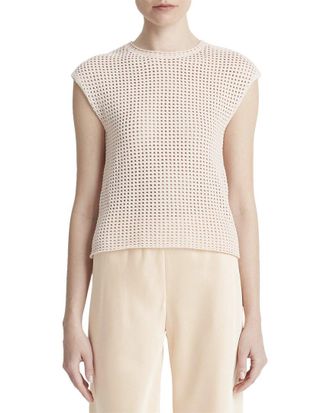 Vince Mesh Stitch Crew Top