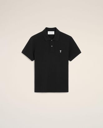 Ami Black Cotton Short Sleeves Ami De Coeur Polo Shirt Black - XXXL - for Men