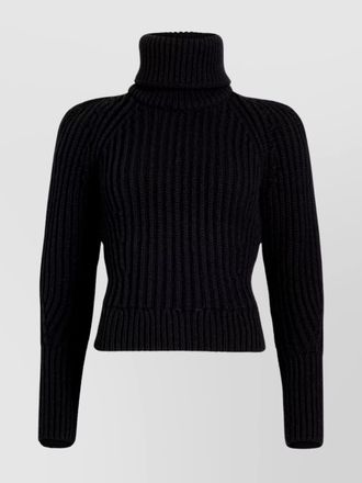 Patou wool cashmere ribbed roll neck jumper