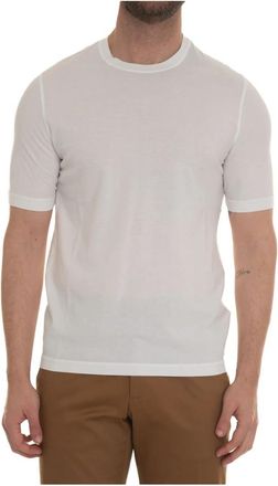 Hindustrie Effen Katoenen Ronde hals T-shirt - Heren - T-shirts - Wit - L - Katoen - Tops