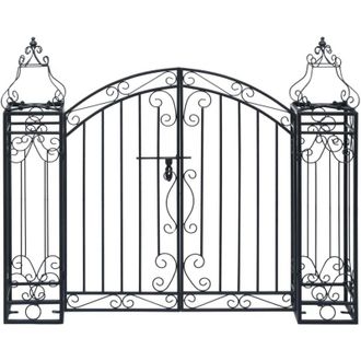 vidaXL Puerta De Jard&iacute;n Decorativa De Hierro Forjado 122x20,5x100 Cm Vidaxl
