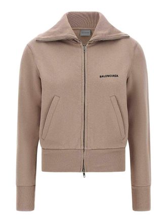Balenciaga Pink Slim Zip Cotton Sweatshirt