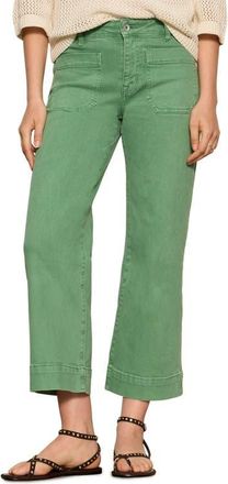 Sanctuary The Marine Crop Denim Pants in Green Juice at Nordstrom, Size 34