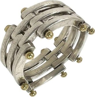 Tiffany & Co. Gold Silver Gold (18K) Silver 925 Band Ring (Pre-Owned)
