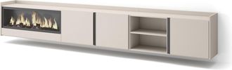 Skraut Home Skraut Home - Mueble Tv, Televisi&oacute;n, Muebles De Sal&oacute;n, Almacenaje, 315x35x50cm, Para Tv Hasta 80, Chimenea El&eacute;ctrica Xxl, Colgado, Suspendido, Estilo 