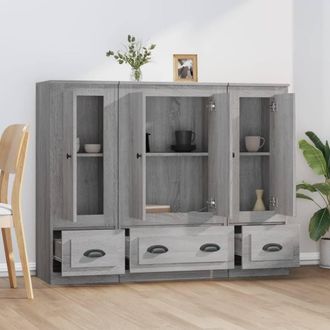 Berkfield Home Highboards 3 pcs Grey Sonoma Engineered Wood