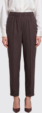 Antonelli Pantaloni cropped in misto lana con vita elasticizzata