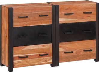 vidaXL Sideboard 3 pcs Brown 110 x 30 x 75 cm Solid Acacia wood vidaXL