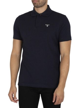 Barbour Piqu&eacute; Poloshirt Met Schotse Ruit, Blauw