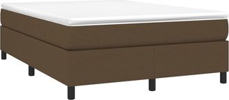 vidaXL Vidaxl - Cama Box Spring Con Colch&oacute;n Tela Marr&oacute;n Oscuro 140x190 Cm