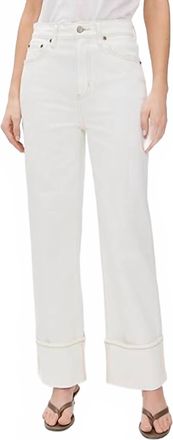 Daze East Side High Rise Loose Fit Jeans In Vanilla