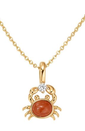 Made by Mary Crab Charm Necklace in Gold Vermeil at Nordstrom, Size 16