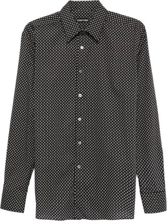 Tom Ford Camicia con stampa geometrica - Nero