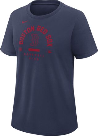 Nike Boston Red Sox Authentic Collection Early Work Nike Womens Dri-FIT MLB T-Shirt in Blue | 03N844BBQ-HXK