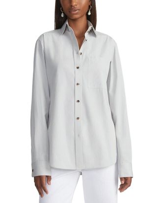 Lafayette 148 New York Petite High Collar Pocket Shirt
