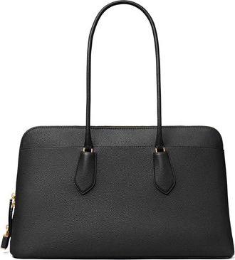 Tory Burch Lock Leather Satchel in Black at Nordstrom