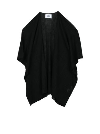 Alpha Studio Black Viscose Polyester Open Cardigan