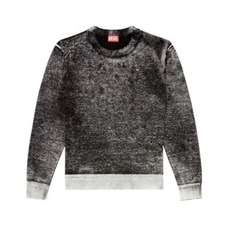 Diesel Round-neck Knitwear, male, Black, Size: XL Knitwear