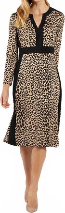 Jude Connally Zelda Midi Dress In Cheetah Gold/black