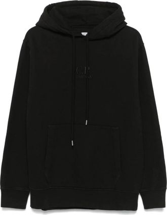 C.P. Company Zwarte Logo Hoodie - Heren - Hoodies - Zwart - XL - Katoen - Hoodies & sweatvesten
