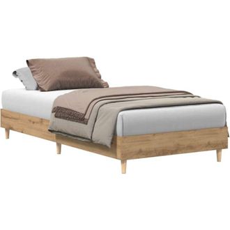 vidaXL Vidaxl - Bed Frame No Mattress Artisan Oak 75x190 cm Small Single Engineered Wood