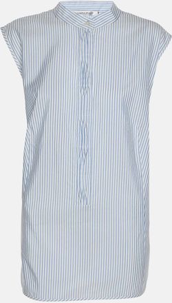 Marina Rinaldi Blue/white Stripe Cotton Silk Sleeveless Top