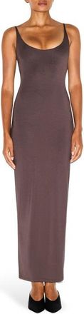 SKIMS Smooth Lounge Skimpy Scoop Neck Maxi Dress in Raisin at Nordstrom, Size Xx-Small Regular
