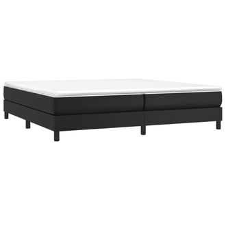 vidaXL Vidaxl - Cama Box Spring Con Colch&oacute;n Cuero Sint&eacute;tico Negro 200x200 Cm