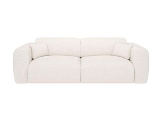 VENTE-UNIQUE.COM Sof&aacute; cama poli&eacute;ster 4 plazas blanco 240x97cm