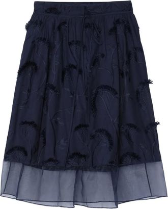 3.1 Phillip Lim Gonna midi con ricamo - Blu