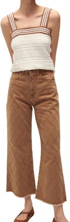 Veronica Beard Taylor Cropped High Rise In Hazelnut Stone